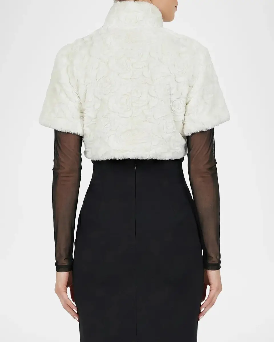 Gorski Select Rose-Print Shearling Bolero | Thumbnail 3 Gorski Select Rose-Print Shearling Bolero | Thumbnail 3