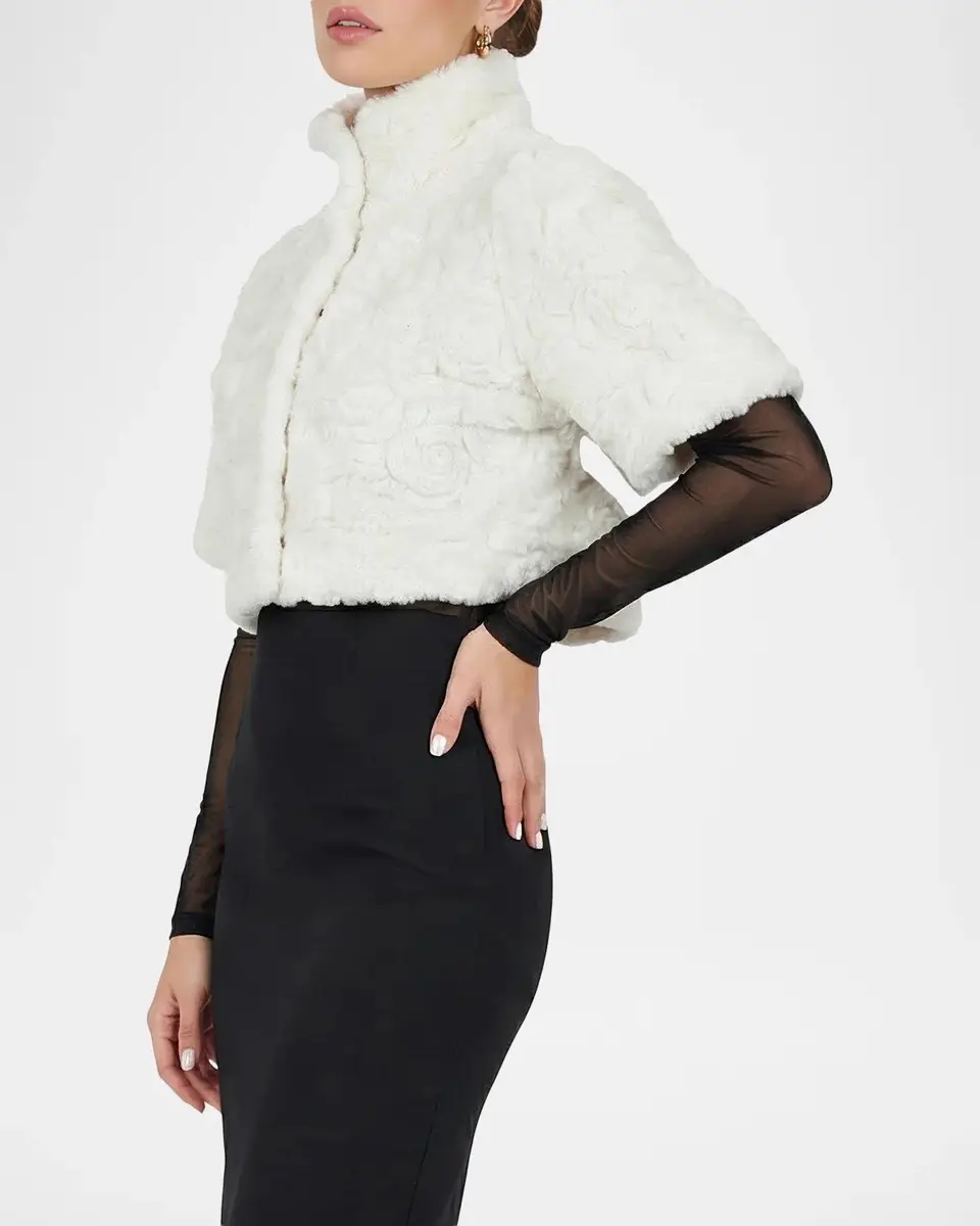 Gorski Select Rose-Print Shearling Bolero | Thumbnail 5 Gorski Select Rose-Print Shearling Bolero | Thumbnail 5