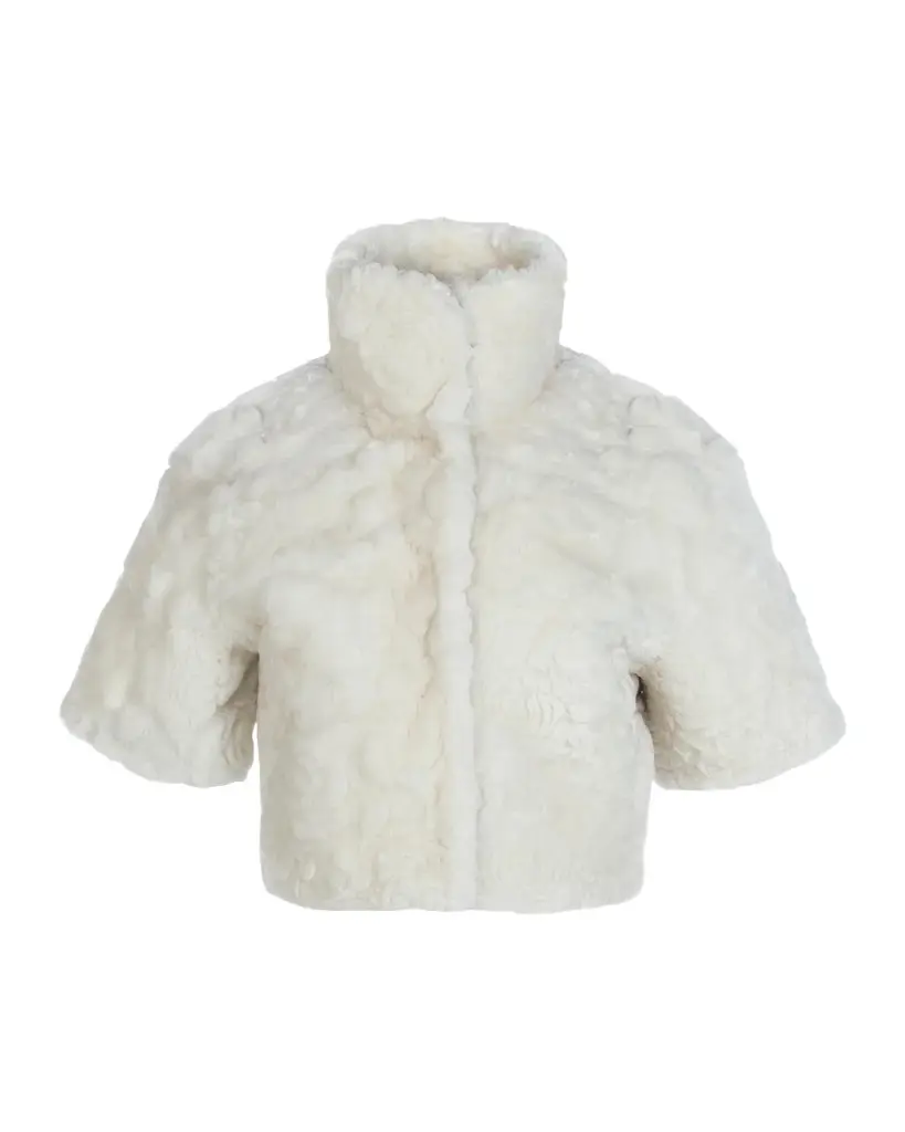 Select Rose-Print Shearling Bolero Select Rose-Print Shearling Bolero