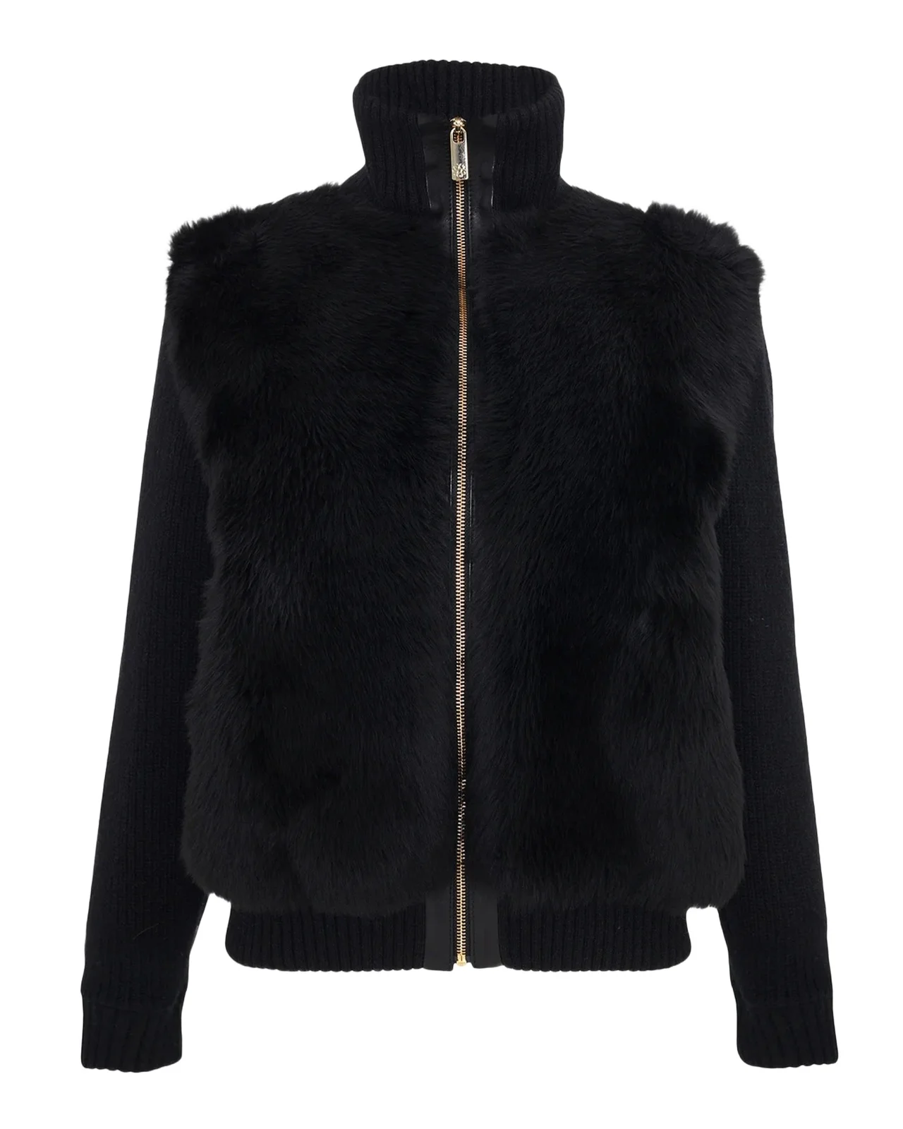 Shearling-Front Mixed Media Jacket Shearling-Front Mixed Media Jacket