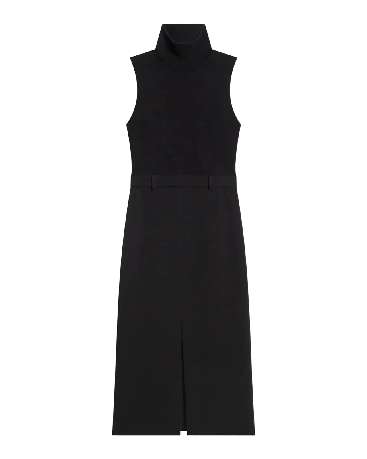 Funnel-Neck Combo Midi Dress Funnel-Neck Combo Midi Dress