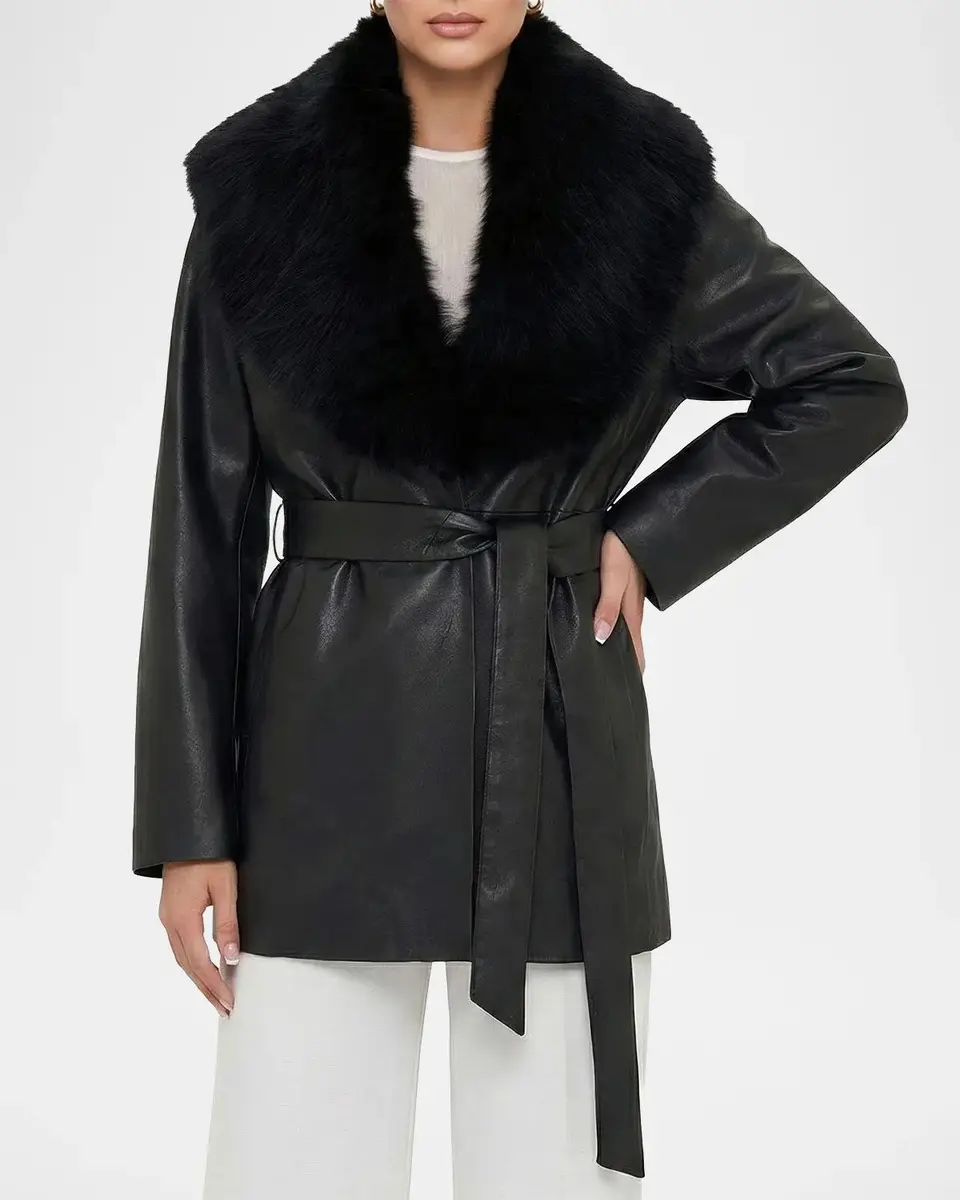 Gorski Nappa Leather Jacket w/ Shearling Collar | Thumbnail 4 Gorski Nappa Leather Jacket w/ Shearling Collar | Thumbnail 4