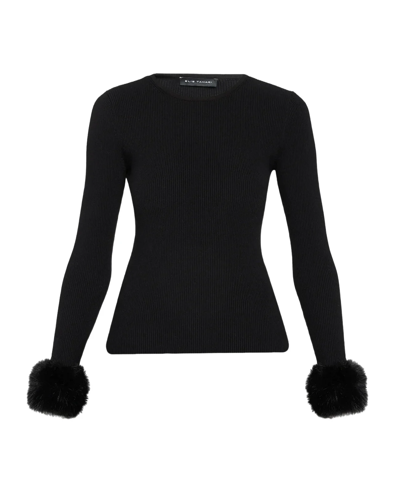 Elie Tahari The Savannah Faux Fur-Cuff Sweater