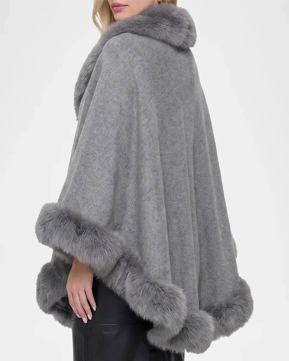 Gorski Shearling-Trim Cashmere Cape | Thumbnail 3 Gorski Shearling-Trim Cashmere Cape | Thumbnail 3