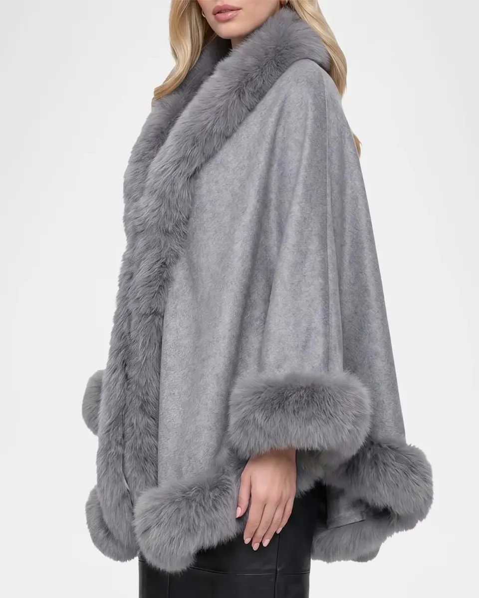 Gorski Shearling-Trim Cashmere Cape | Thumbnail 5 Gorski Shearling-Trim Cashmere Cape | Thumbnail 5