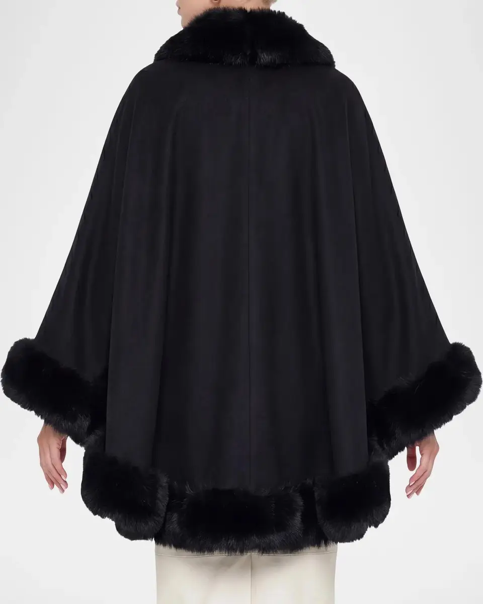 Gorski Shearling-Trim Cashmere Cape | Thumbnail 3 Gorski Shearling-Trim Cashmere Cape | Thumbnail 3