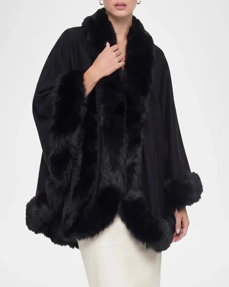 Gorski Shearling-Trim Cashmere Cape | Thumbnail 4 Gorski Shearling-Trim Cashmere Cape | Thumbnail 4