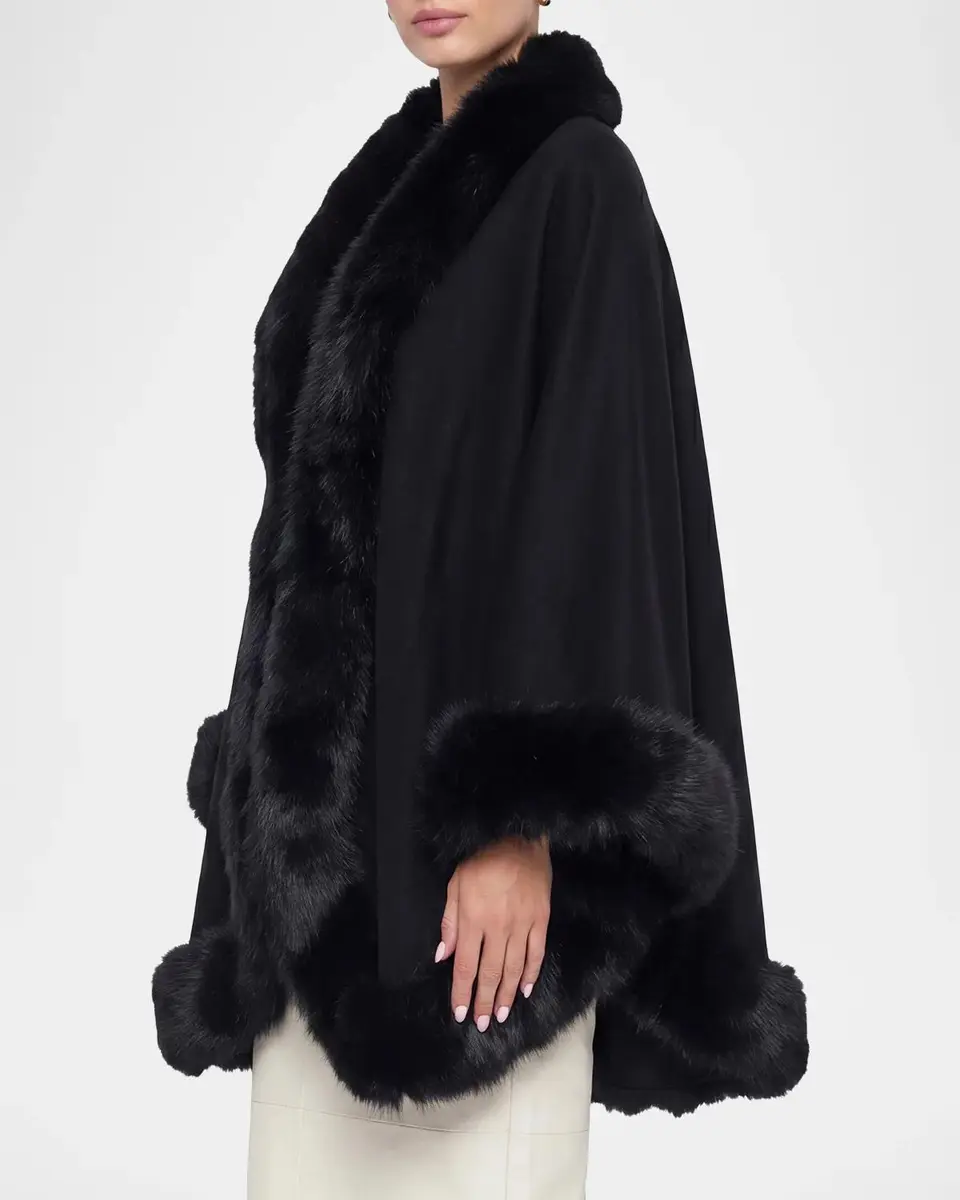 Gorski Shearling-Trim Cashmere Cape | Thumbnail 5 Gorski Shearling-Trim Cashmere Cape | Thumbnail 5