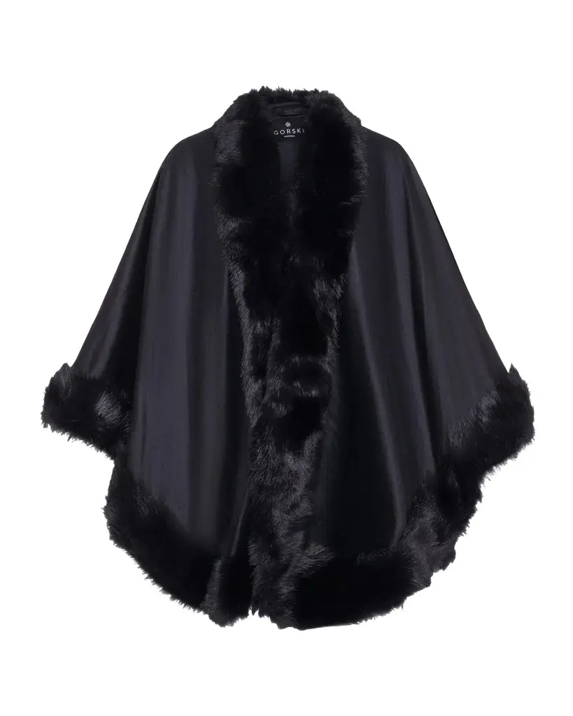 Shearling-Trim Cashmere Cape Shearling-Trim Cashmere Cape