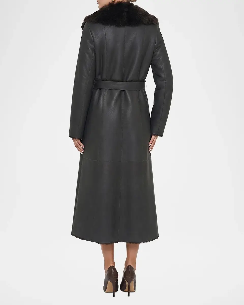 Gorski Merino Lamb Shearling Belted Long Coat | Thumbnail 3 Gorski Merino Lamb Shearling Belted Long Coat | Thumbnail 3