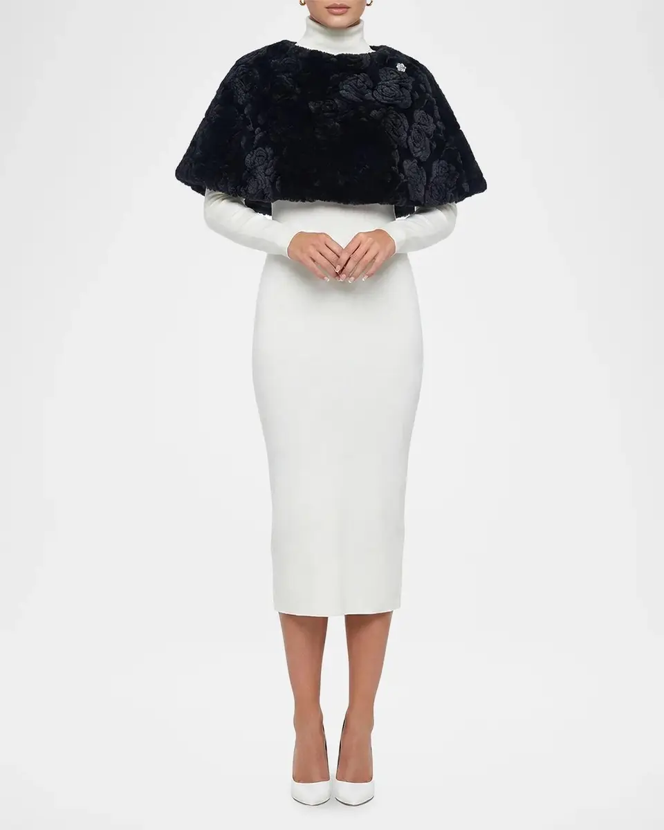 Gorski Select Rose-Cut Lamb Shearling Capelet | Thumbnail 2