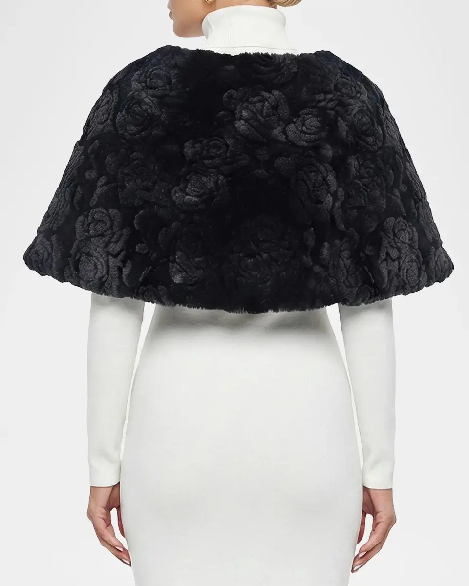 Gorski Select Rose-Cut Lamb Shearling Capelet | Thumbnail 3