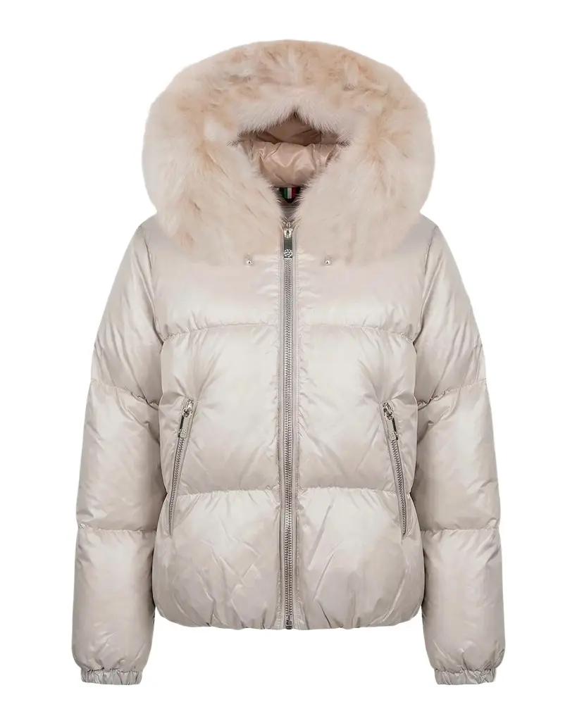 Gorski Apres-Ski Horizontal Jacket with Detachable Shearling Trim