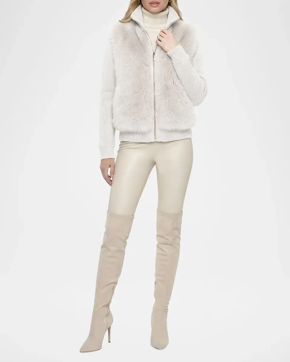 Gorski Shearling-Front Mixed Media Jacket | Thumbnail 2 Gorski Shearling-Front Mixed Media Jacket | Thumbnail 2