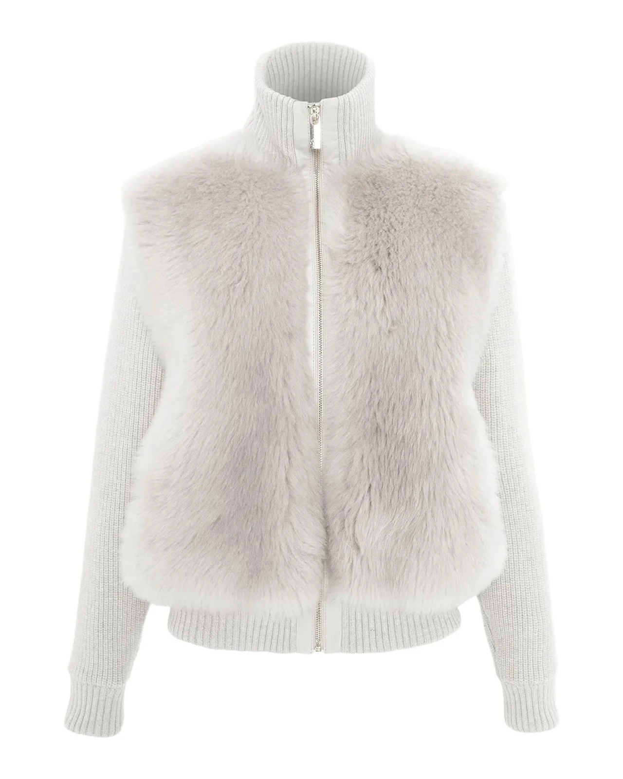 Shearling-Front Mixed Media Jacket Shearling-Front Mixed Media Jacket