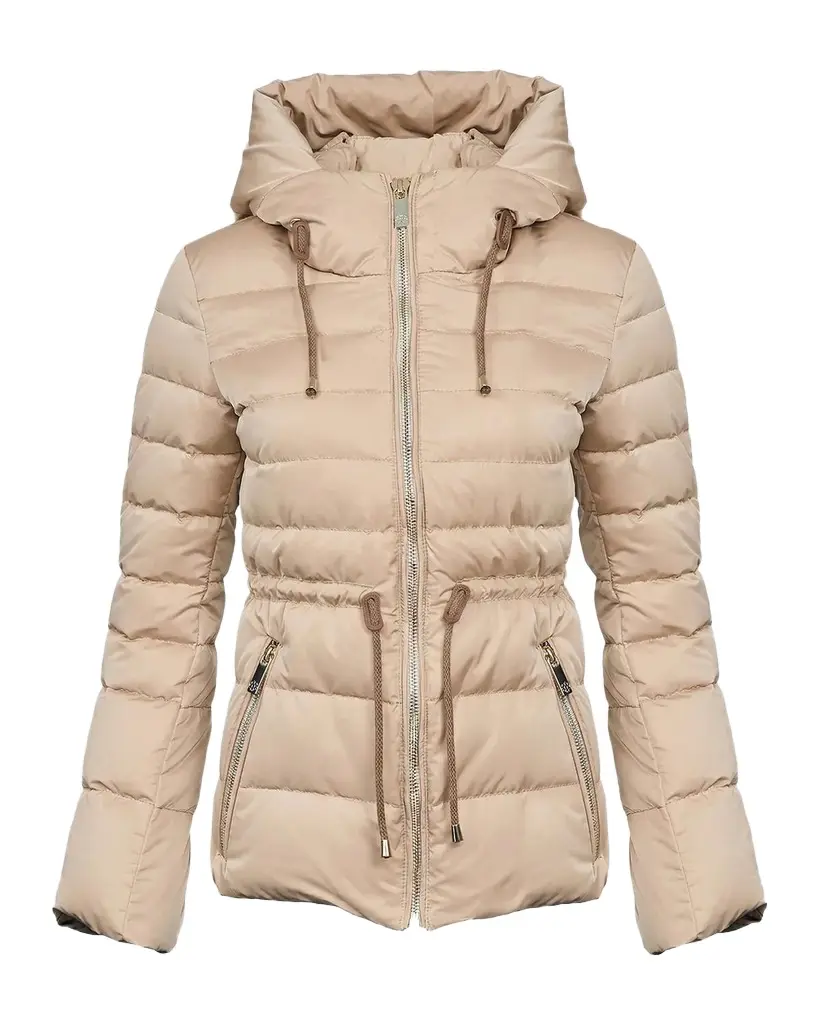 Gorski Apres-Ski Horizontal Quilted Down Jacket With Hood
