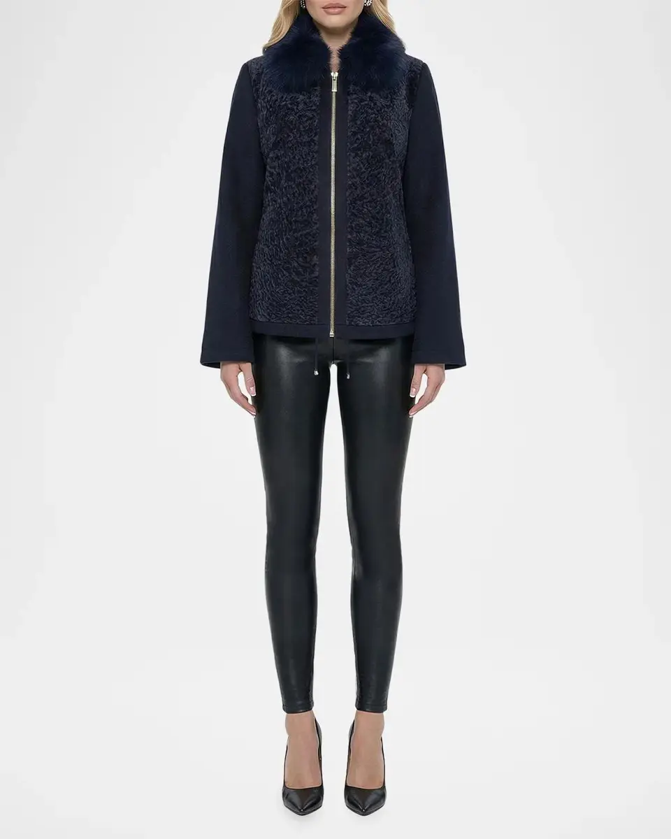 Gorski Wool Jacket with Shearling Front and Collar | Thumbnail 2 Gorski Wool Jacket with Shearling Front and Collar | Thumbnail 2