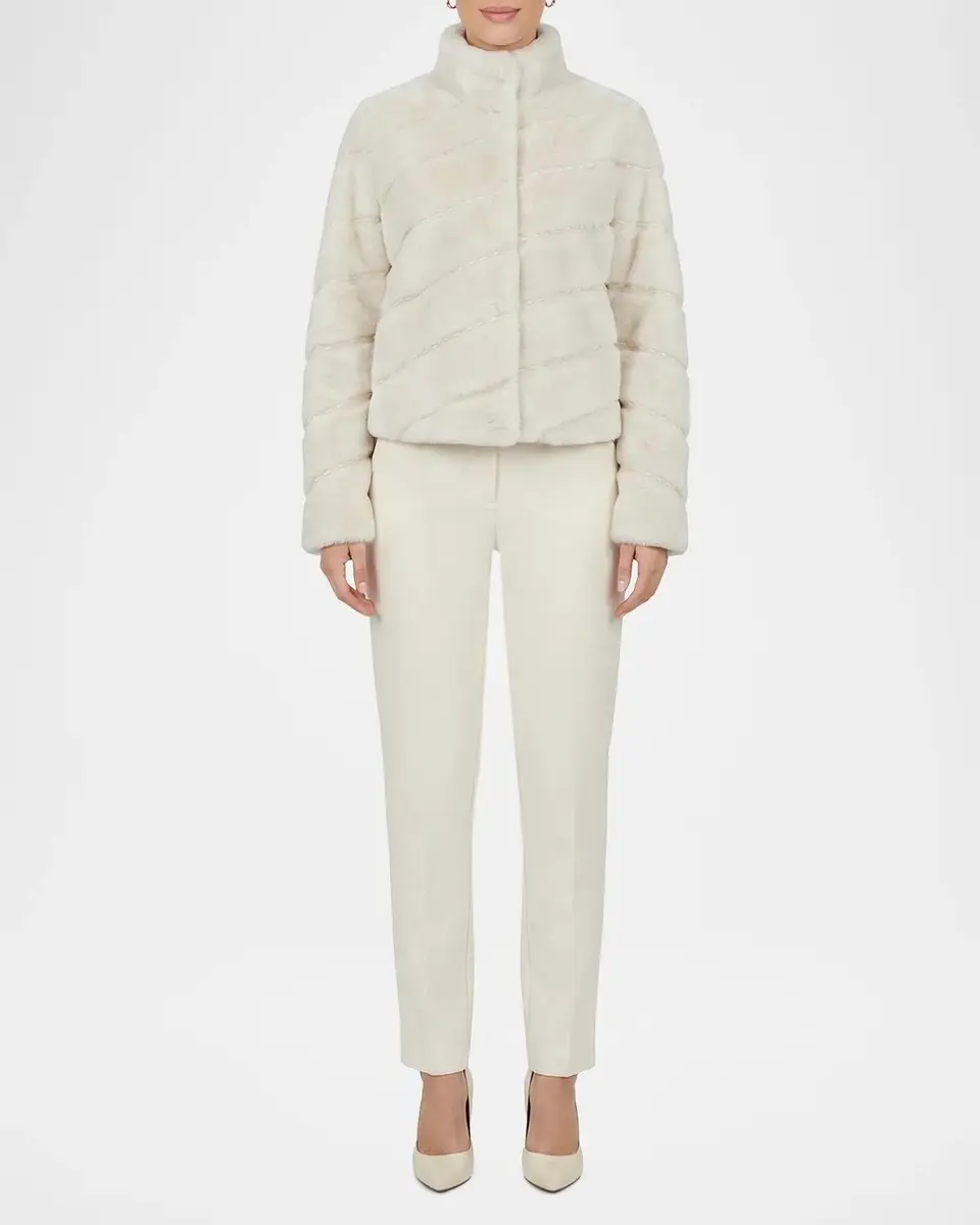 Gorski Diagonal Topstitched Merino Shearling Coat | Thumbnail 2 Gorski Diagonal Topstitched Merino Shearling Coat | Thumbnail 2