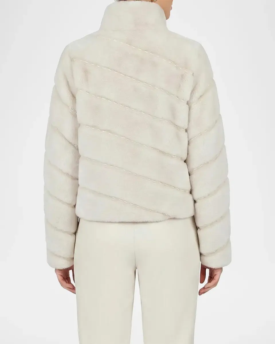 Gorski Diagonal Topstitched Merino Shearling Coat | Thumbnail 3 Gorski Diagonal Topstitched Merino Shearling Coat | Thumbnail 3