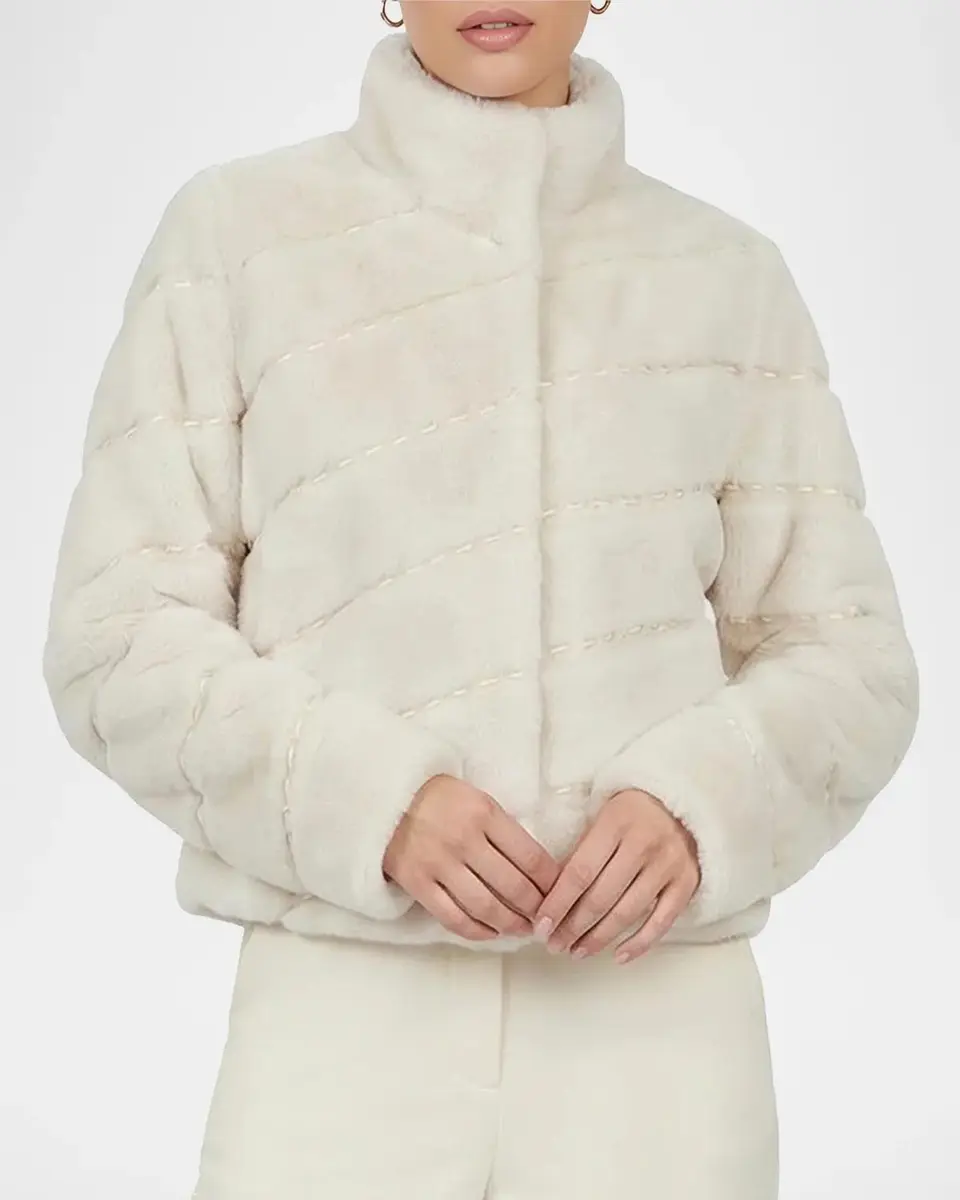 Gorski Diagonal Topstitched Merino Shearling Coat | Thumbnail 4 Gorski Diagonal Topstitched Merino Shearling Coat | Thumbnail 4