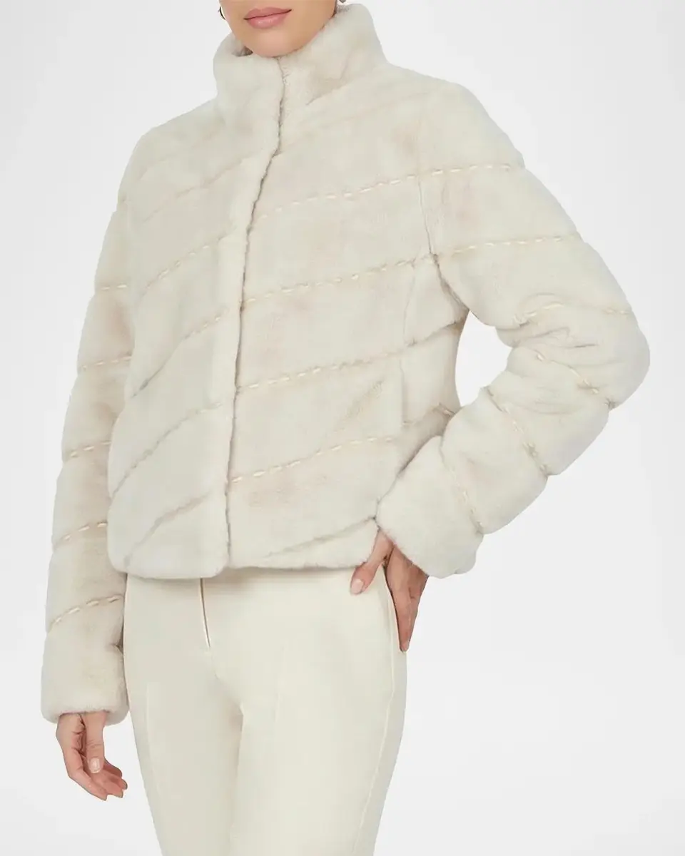 Gorski Diagonal Topstitched Merino Shearling Coat | Thumbnail 5 Gorski Diagonal Topstitched Merino Shearling Coat | Thumbnail 5