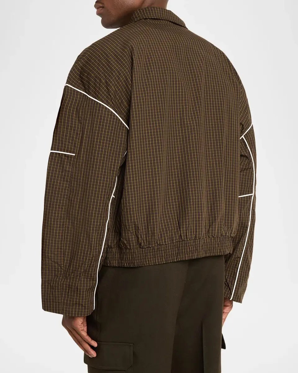 Nahmias Men's Grid Warm Up Drop Shoulder Jacket | Thumbnail 3 Nahmias Men's Grid Warm Up Drop Shoulder Jacket | Thumbnail 3