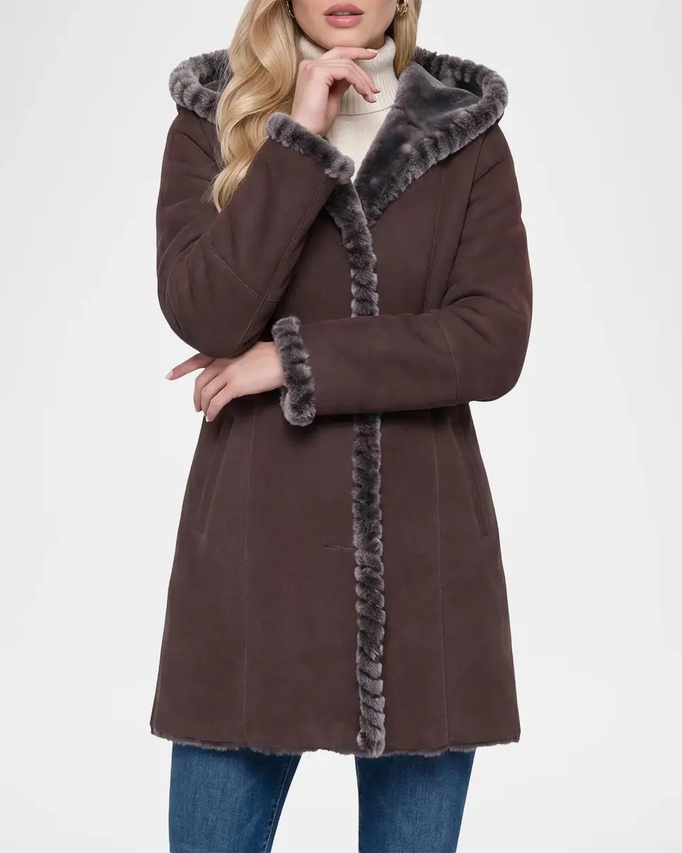Gorski Hooded Merino Shearling Parka with Whipstitch | Thumbnail 4 Gorski Hooded Merino Shearling Parka with Whipstitch | Thumbnail 4