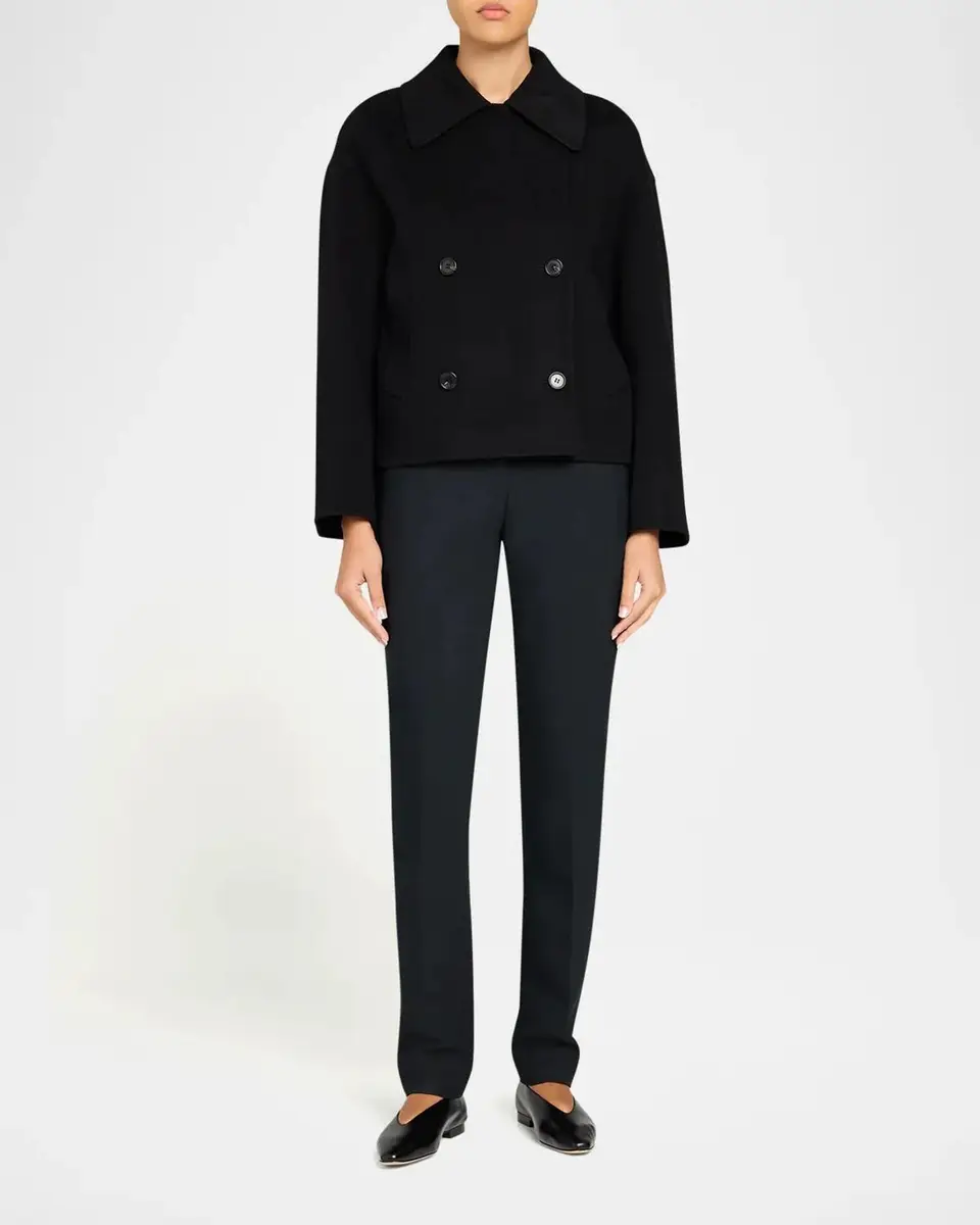 Theory Double-Breasted Wool-Cashmere Short Pea Coat | Thumbnail 2