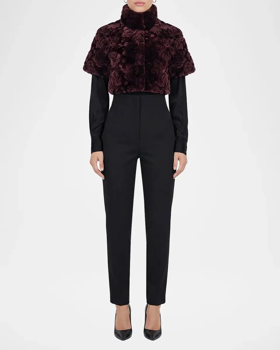 Gorski Select Rose-Print Shearling Bolero | Thumbnail 2 Gorski Select Rose-Print Shearling Bolero | Thumbnail 2