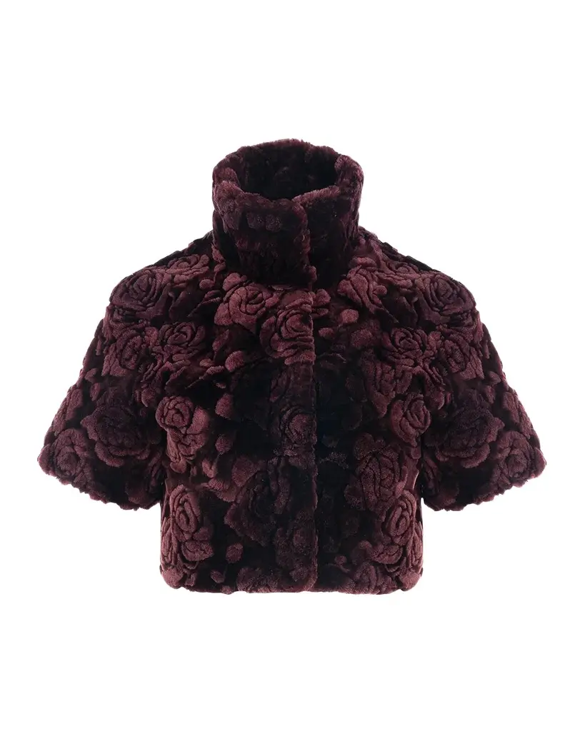 Select Rose-Print Shearling Bolero Select Rose-Print Shearling Bolero