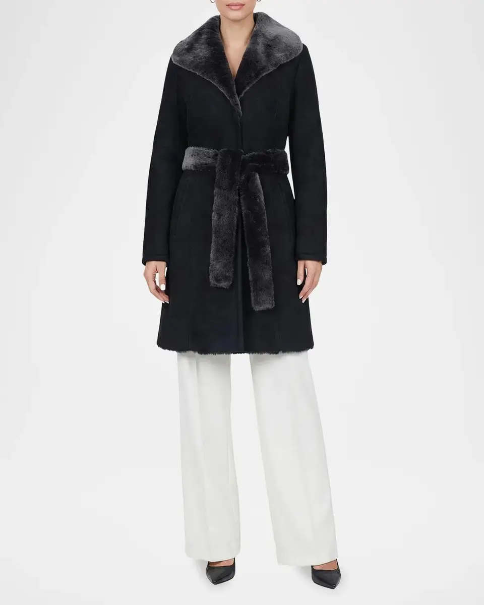 Gorski Merino Lamb Shearling Short Coat With Belt | Thumbnail 2 Gorski Merino Lamb Shearling Short Coat With Belt | Thumbnail 2