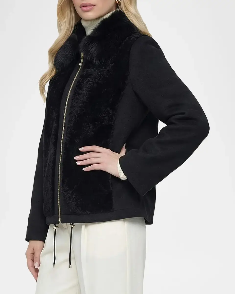 Gorski Wool Jacket with Shearling Front and Collar | Thumbnail 5 Gorski Wool Jacket with Shearling Front and Collar | Thumbnail 5