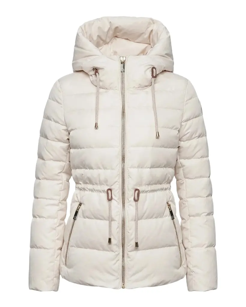 Gorski Apres-Ski Horizontal Quilted Down Jacket With Hood