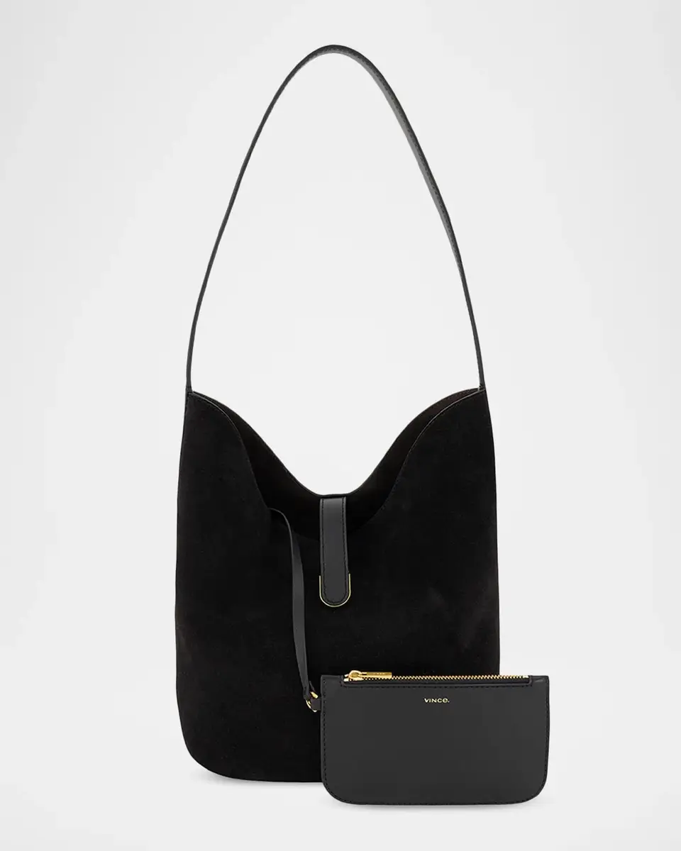 Vince Eris Medium Suede Bucket Shoulder Bag | Thumbnail 4 Vince Eris Medium Suede Bucket Shoulder Bag | Thumbnail 4