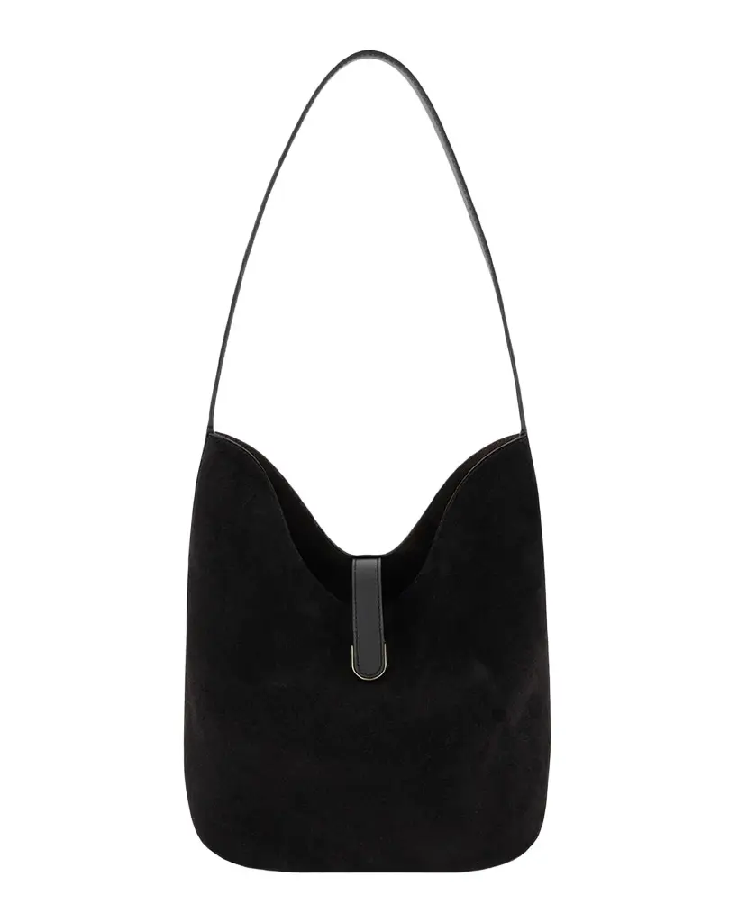 Vince Eris Medium Suede Bucket Shoulder Bag