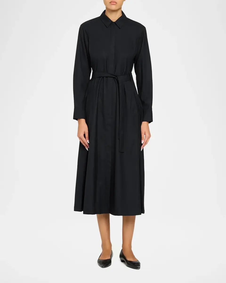 Theory Long-Sleeve Belted Midi Shirtdress | Thumbnail 2 Theory Long-Sleeve Belted Midi Shirtdress | Thumbnail 2