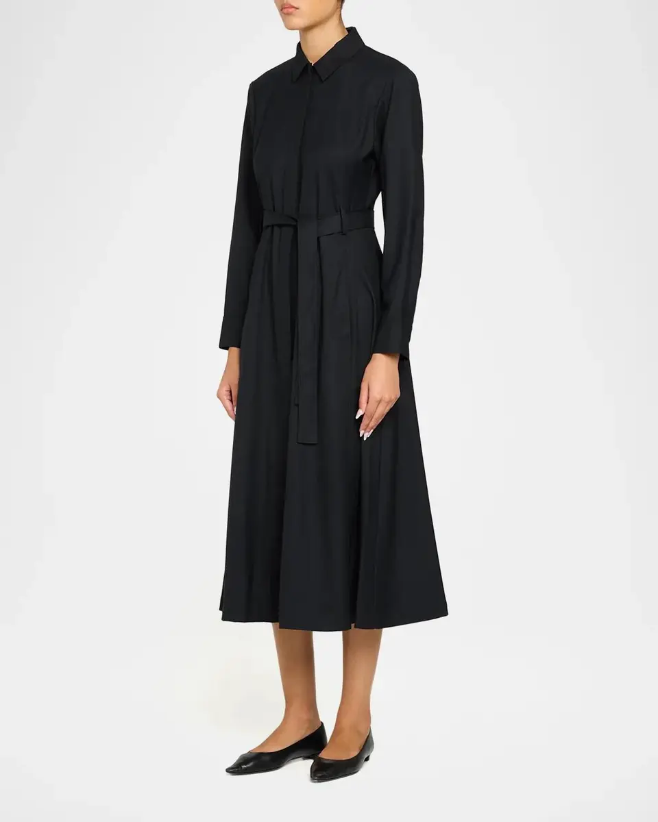 Theory Long-Sleeve Belted Midi Shirtdress | Thumbnail 4 Theory Long-Sleeve Belted Midi Shirtdress | Thumbnail 4