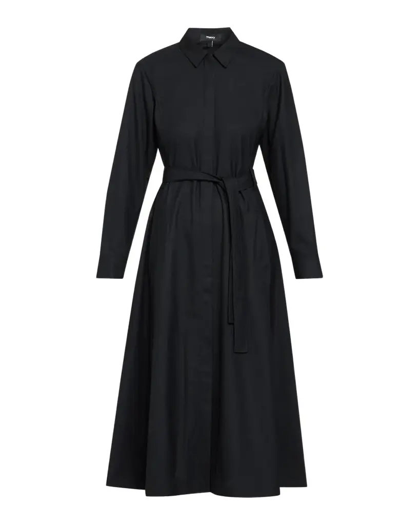Long-Sleeve Belted Midi Shirtdress Long-Sleeve Belted Midi Shirtdress