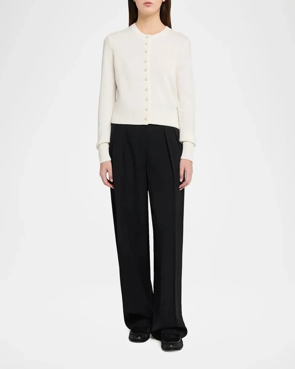 Theory Crewneck Cashmere Cardigan | Thumbnail 2 Theory Crewneck Cashmere Cardigan | Thumbnail 2