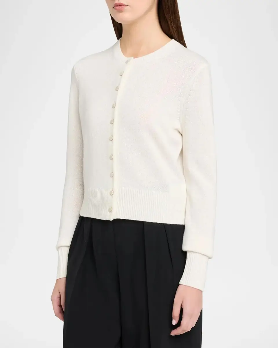 Theory Crewneck Cashmere Cardigan | Thumbnail 4 Theory Crewneck Cashmere Cardigan | Thumbnail 4