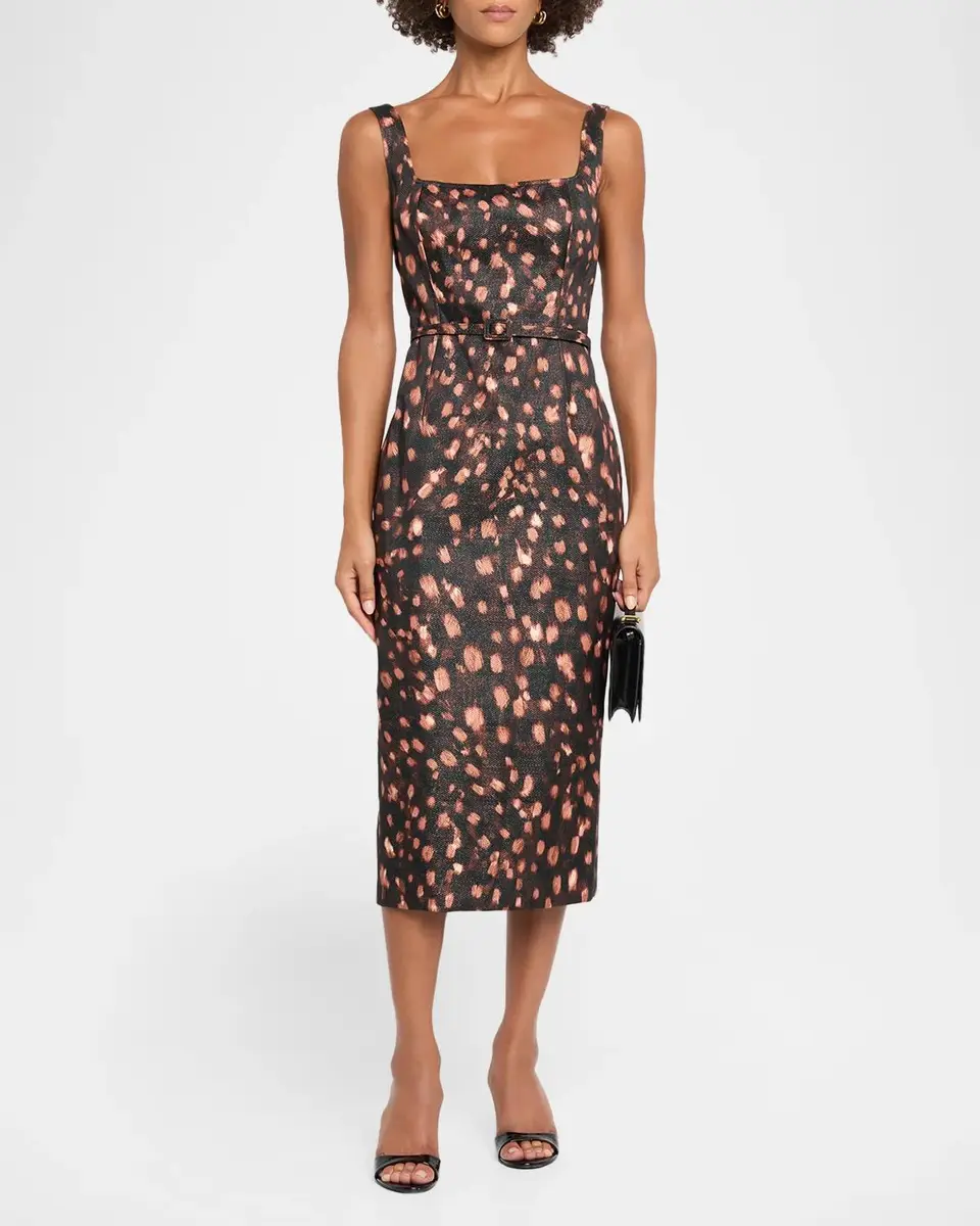 Milly Ellison Leopard-Print Column Midi Dress | Thumbnail 2 Milly Ellison Leopard-Print Column Midi Dress | Thumbnail 2