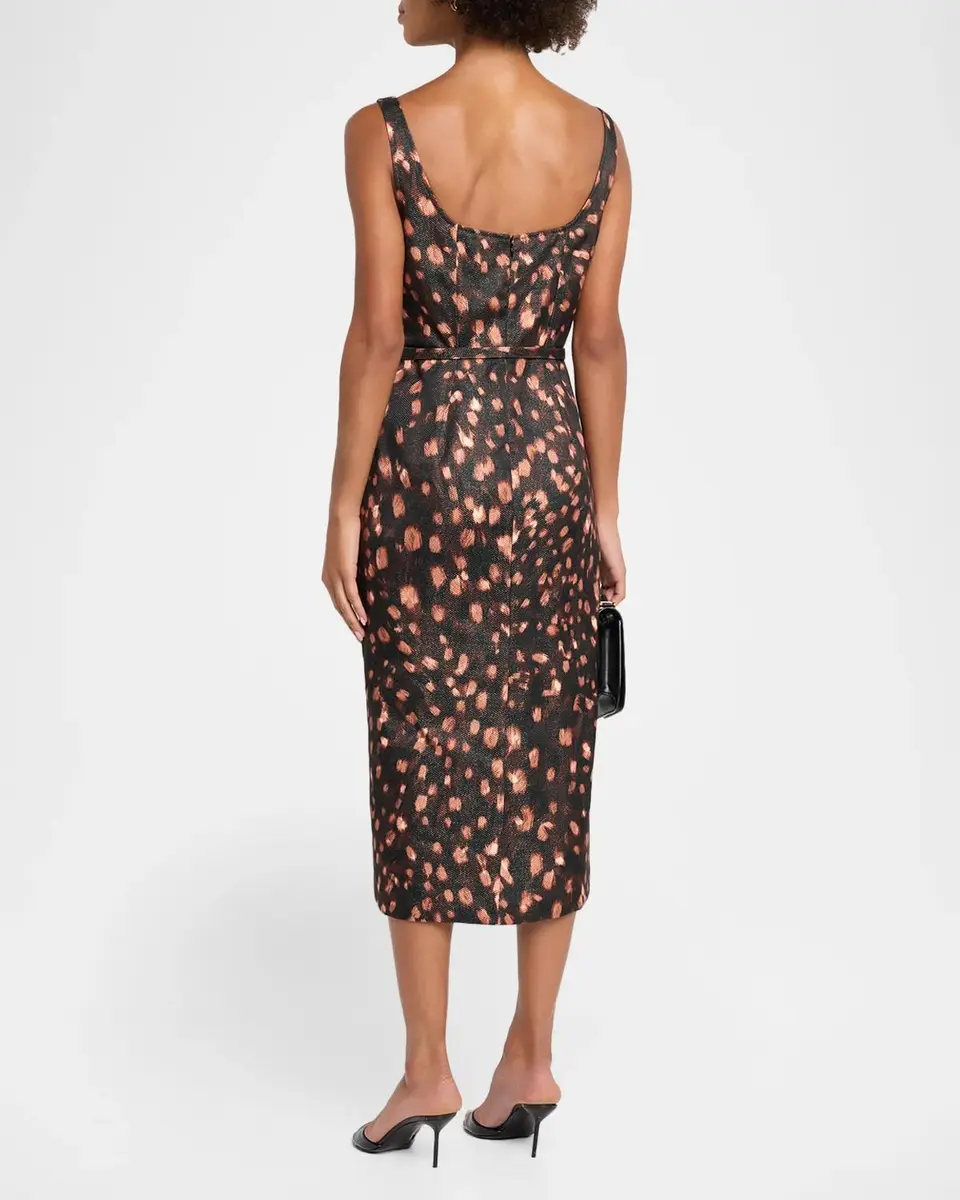 Milly Ellison Leopard-Print Column Midi Dress | Thumbnail 3 Milly Ellison Leopard-Print Column Midi Dress | Thumbnail 3