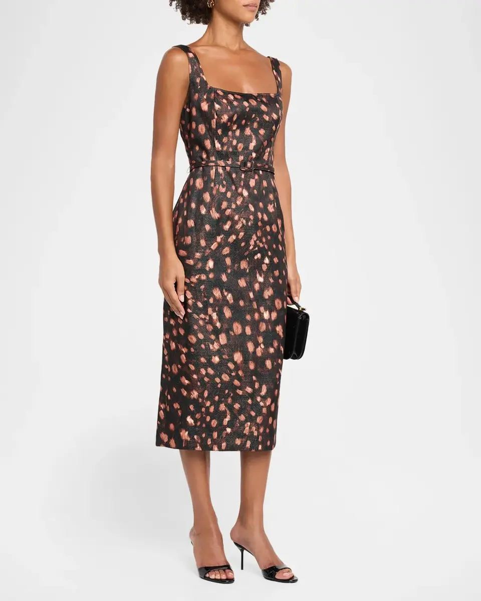 Milly Ellison Leopard-Print Column Midi Dress | Thumbnail 4 Milly Ellison Leopard-Print Column Midi Dress | Thumbnail 4