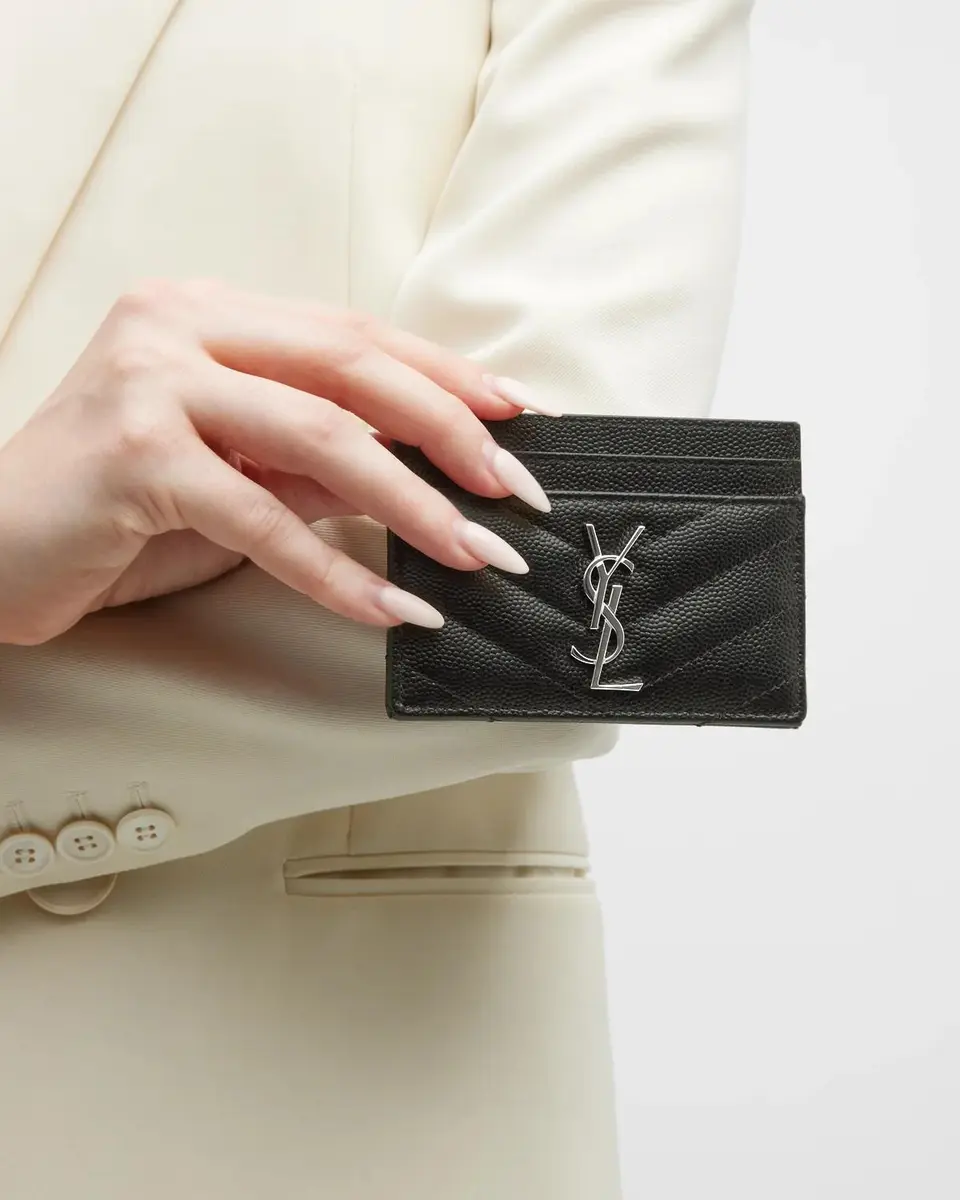 Saint Laurent YSL Pebbled Leather Card Case | Thumbnail 2 Saint Laurent YSL Pebbled Leather Card Case | Thumbnail 2
