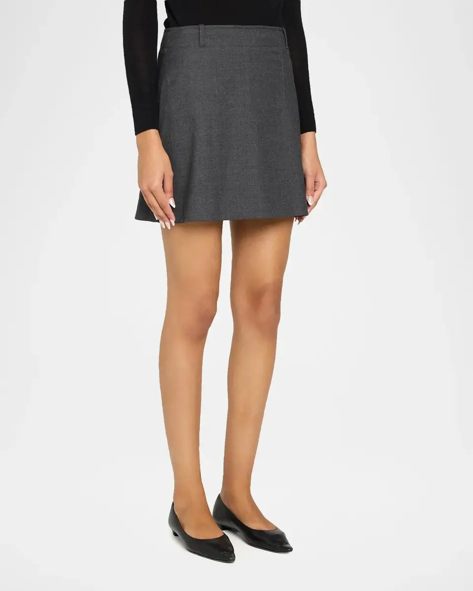 Theory Pleated Wool-Blend Mini Skirt | Thumbnail 4 Theory Pleated Wool-Blend Mini Skirt | Thumbnail 4