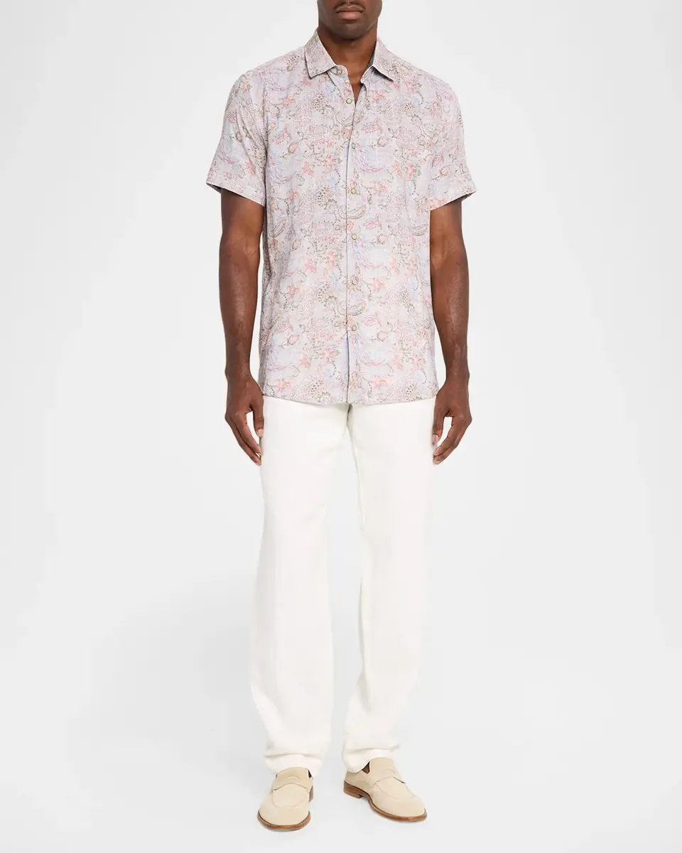 Robert Graham Men's Windsong Short-Sleeve Button-Front Shirt | Thumbnail 2