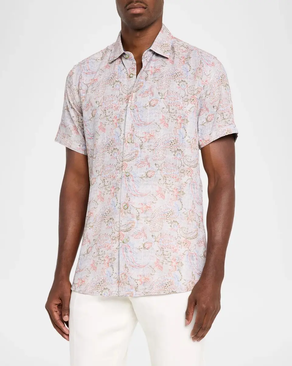 Robert Graham Men's Windsong Short-Sleeve Button-Front Shirt | Thumbnail 4