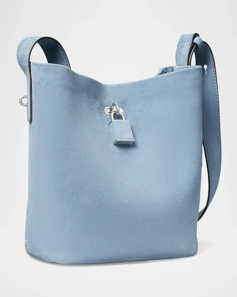 Tory Burch Lock Slim Suede Bucket Bag | Thumbnail 3 Tory Burch Lock Slim Suede Bucket Bag | Thumbnail 3
