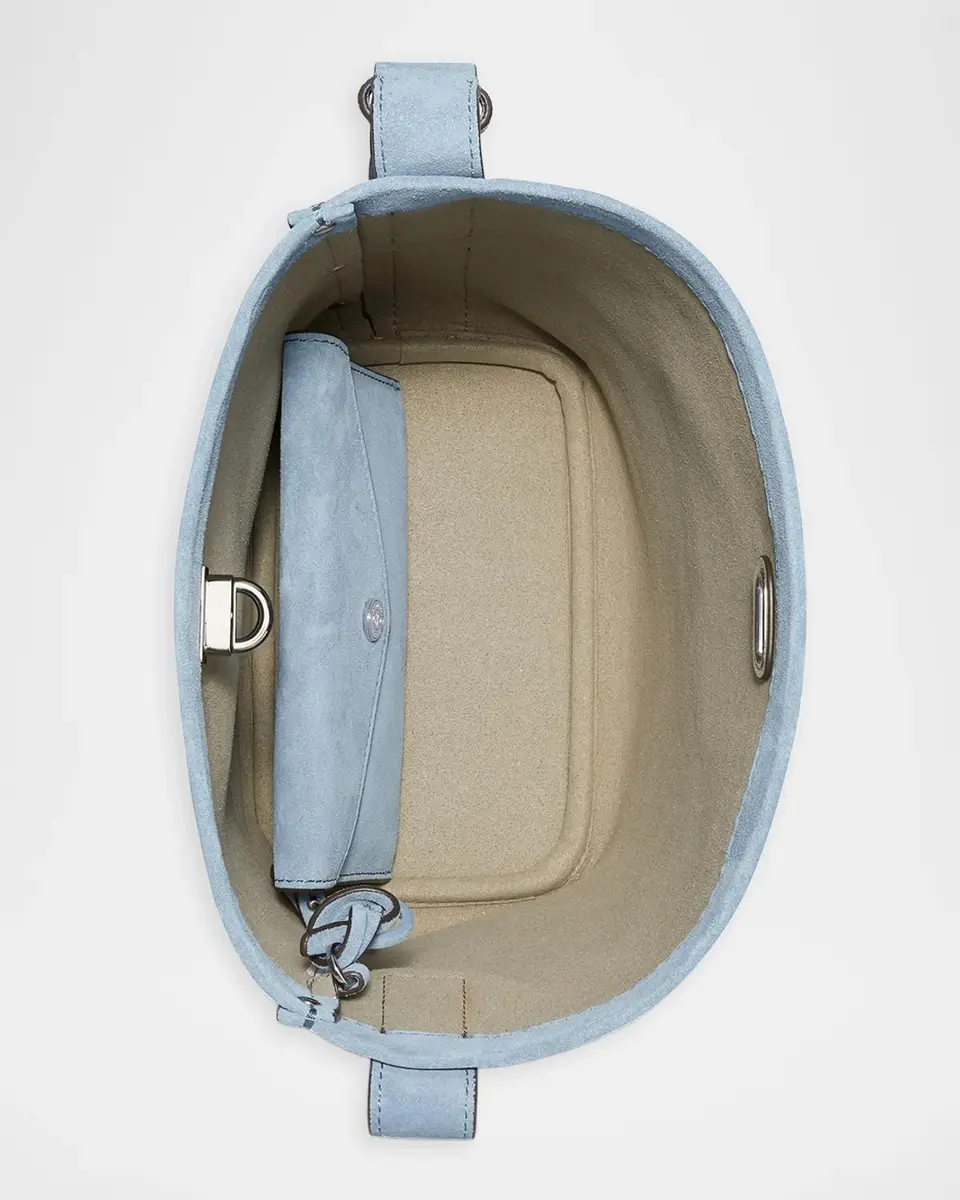 Tory Burch Lock Slim Suede Bucket Bag | Thumbnail 4 Tory Burch Lock Slim Suede Bucket Bag | Thumbnail 4