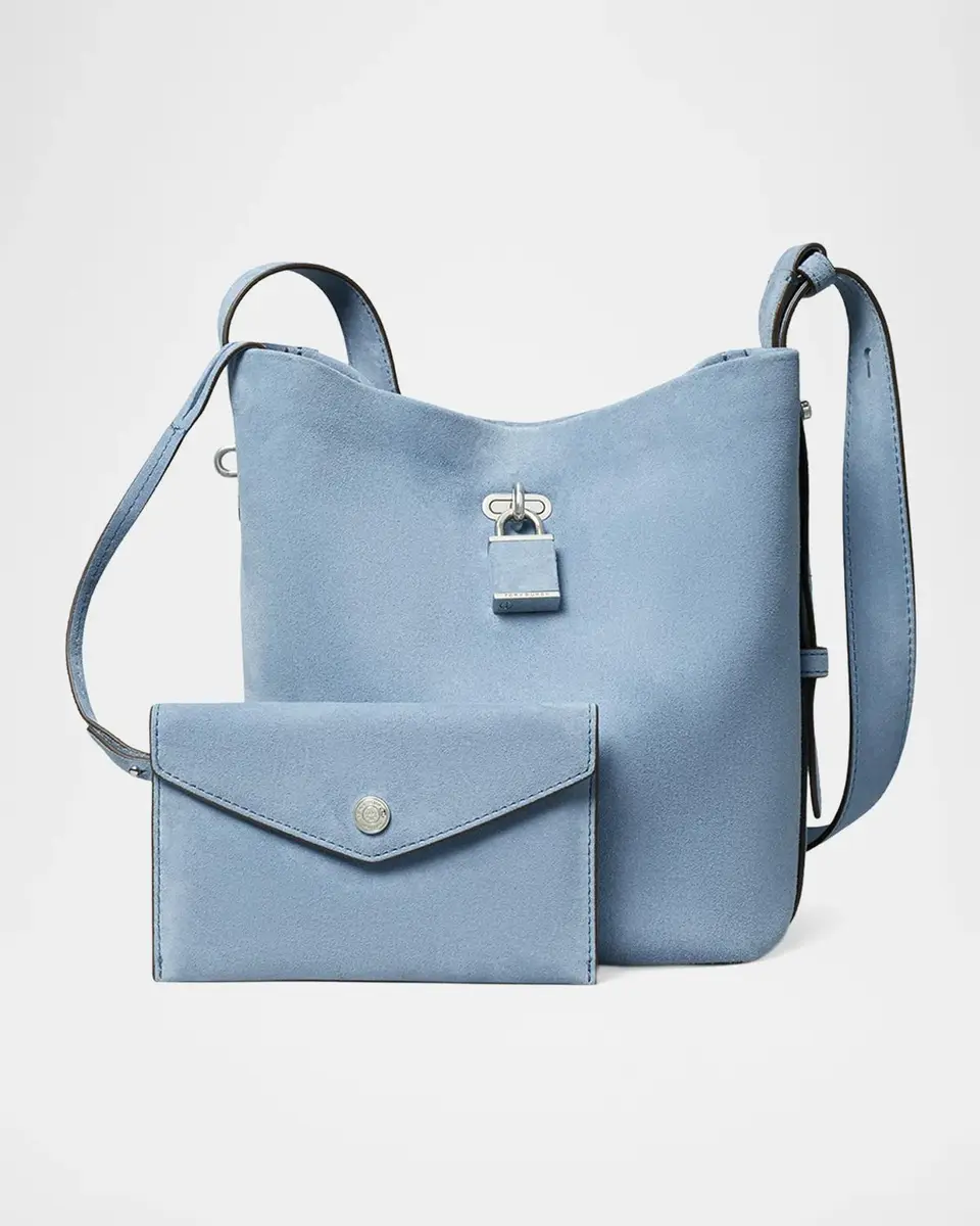Tory Burch Lock Slim Suede Bucket Bag | Thumbnail 7 Tory Burch Lock Slim Suede Bucket Bag | Thumbnail 7